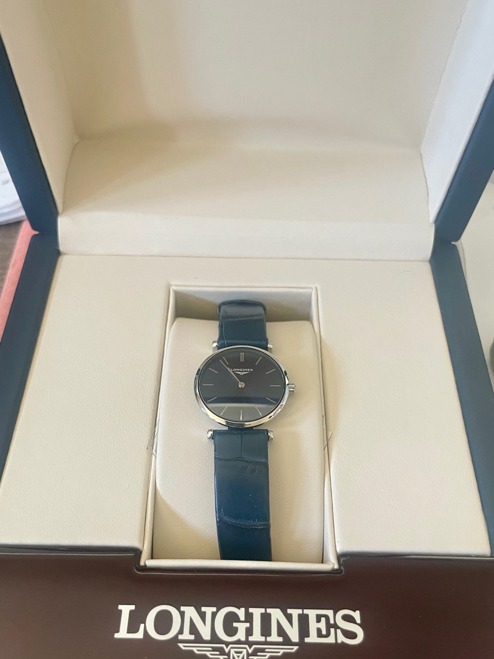 Longines Blue Dial Ladies Watch with Blue Leather Strap